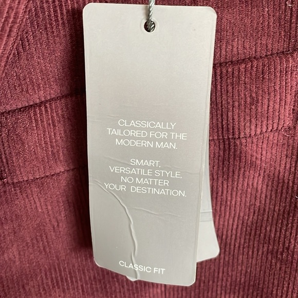 Michael Kors Burgundy Red 100% Cotton Corduroy Blazer Sport Jacket Mens 42S - Picture 3 of 6